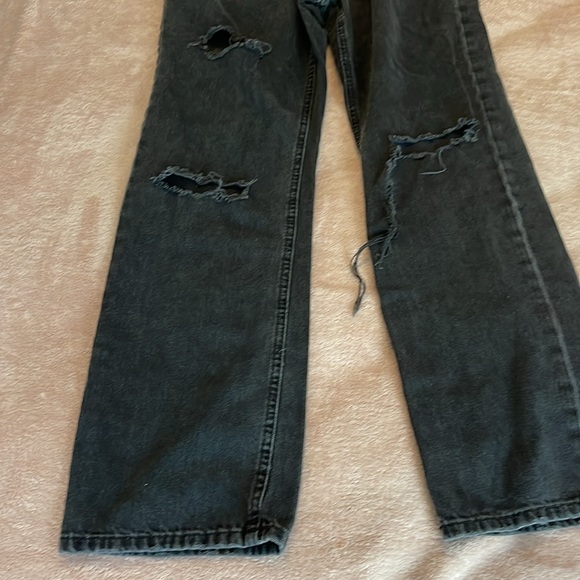 trendy black high rise ripped jeans - Picture 3 of 5